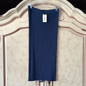 NWT Ragdoll Navy Ribbed Midi Skirt size Medium